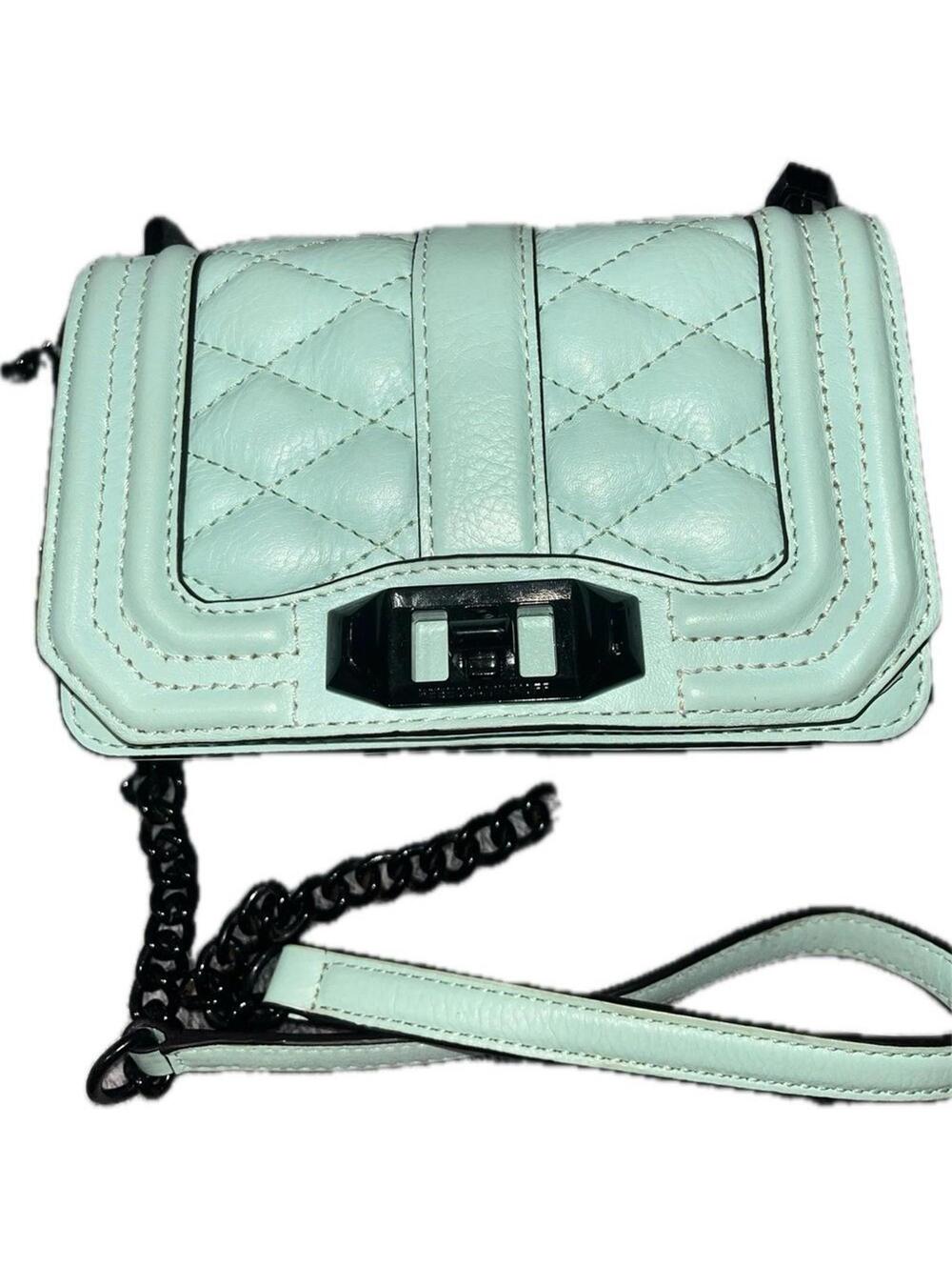 Rebecca Minkoff Mint Quilted Crossbody Bag, Black Chain Accent